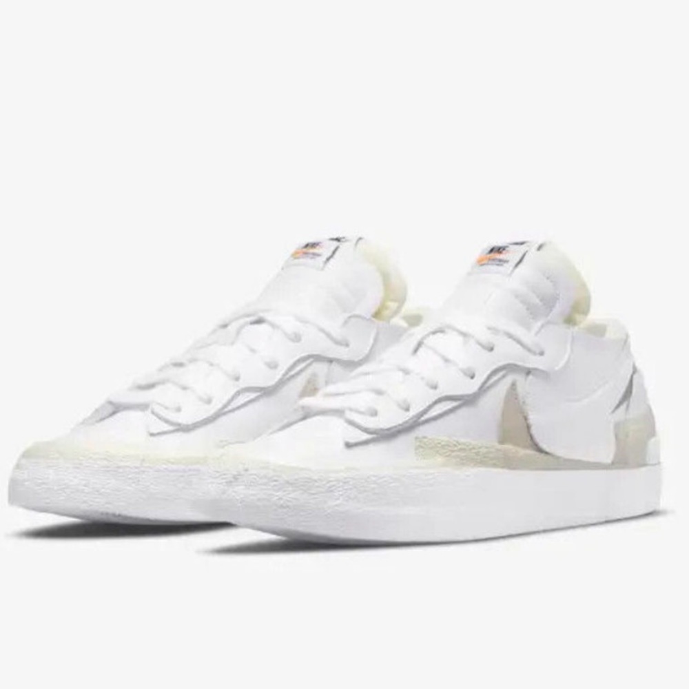 Nike Sacai Blazers Double tongue Double Lace White Patent Rare